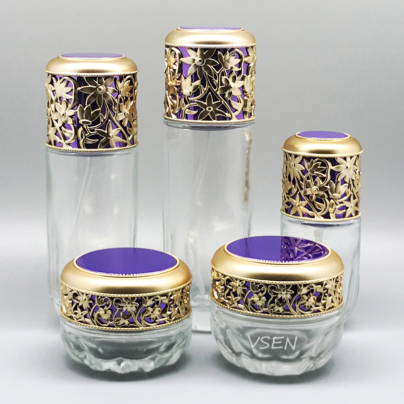 透明新款贵妇hth.com玻璃瓶乳液按压瓶子(图5)